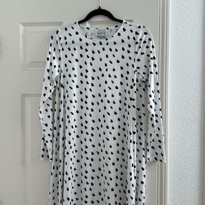Dainty Jewells White Midi Dress with Black Spots